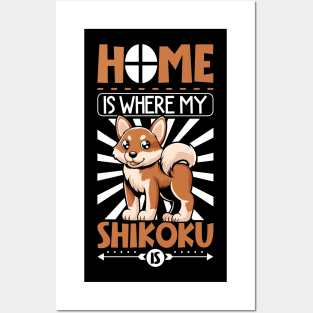 Home is with my Shikoku Inu Posters and Art